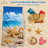 Serviettes de plage écologiques Longzhou, séchage rapide, microfibre épaisse, double face, grande taille, impression numérique, utilisation en voyage, toutes saisons