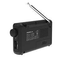 PANDA T-02 Tragbares AM/FM/SW 3-Band-Radio LCD-Display Hintergrundbeleuchtung Lithium-Akku Uhr SD-Karte MP3/WMA-Player