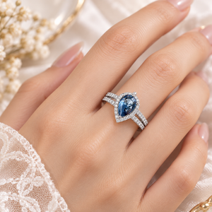 Anillo con Corte de Pera en Forma de Gota de Agua, con Engaste Pavé, Joyería Elegante para Mujer, para Uso Diario - Product Image 2