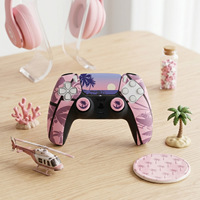 Étui en silicone pour manette de jeu, ensemble de protection à thème, housse douce et agréable au toucher, autocollants tactiles, emballage en sachet
