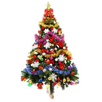 Sapin de Noël artificiel pré-orné avec décorations dorées, ensemble de sapins en PVC pour la décoration de la maison et des fêtes