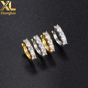 Pendientes de lujo personalizados para mamá con circonitas cúbicas amarillas y logotipo personalizado, aretes de oro con circonitas. - Product Image 5