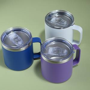 Vente en gros de gobelets isothermes en acier inoxydable à double paroi de 12 oz et 14 oz, avec poignée, pour le camping et les voyages - Product Image 2