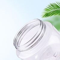 Pot cosmétique en plastique PET transparent de 250 g avec couvercle à vis vert pour crème pour le visage, beurre corporel et stockage de produits de soin