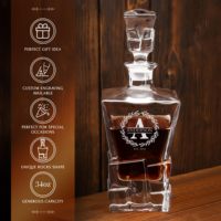 Ensemble de carafe à liqueur en cristal transparent avec logo personnalisé, vin, whisky, avec 2 verres à whisky et 8 pierres dans une boîte en bois
