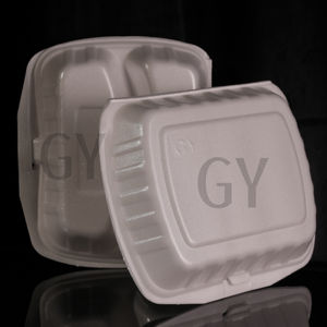 Caja de Comida, Caja de Tres Compartimentos, Caja Rectangular, Caja de Desayuno, Caja de Comida Rápida, Contenedores de Espuma Desechables para Alimentos, Cajas de Comida, Lonchera - Product Image 1