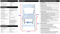 Chaise pliante en résine pour jardin, vente en gros, chaise d'événement en PP, chaise d'église, chaise de conférence, sièges commerciaux, siège en maille texturée