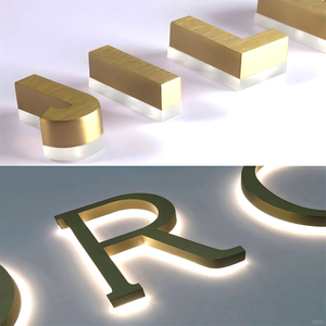 Tùy chỉnh Electroplated Titan <span class=keywords><strong>LED</strong></span> Đèn nền signage cho thương mại dấu hiệu ngoài trời thư kênh - Product Image 5