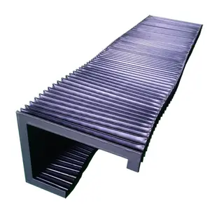CNC linear dust cover rubber flat accordion cnc plastic bellows rectangular rubber bellows