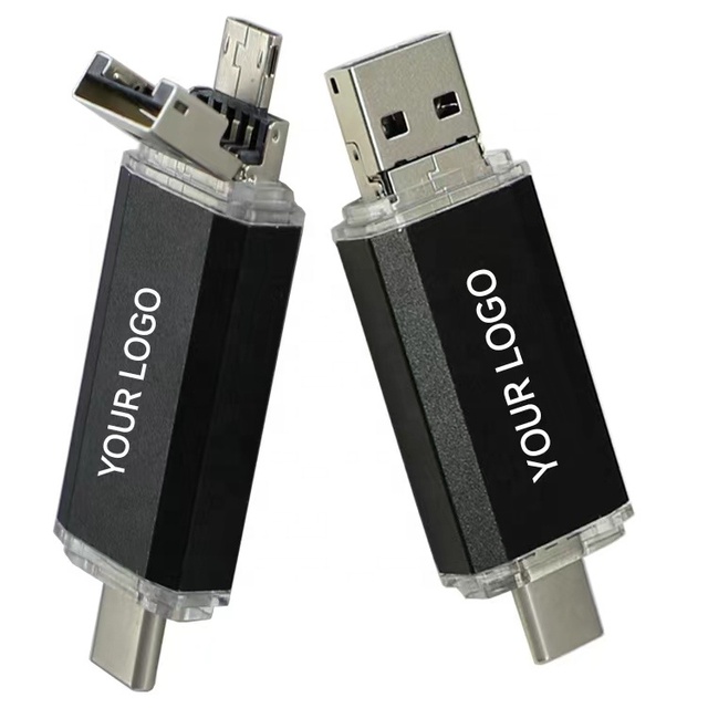 Metal Usb Otg Type C 2.0 3.0 Pen Drive with logo Free Laser Engraving Customized Usb Stick Phone Tablets PC Usb-c Flash Drive