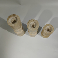 Bougeoir en pierre naturelle beige travertin Creative Design Lot de 3 bougeoirs