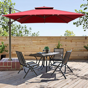 Sombrilla de <span class=keywords><strong>Patio</strong></span> Roma de Aluminio Moderna de Gran Tamaño con Poste Lateral para Jardín, <span class=keywords><strong>Patio</strong></span> o Parque, con Doble Techo y Logotipo - Product Image 1