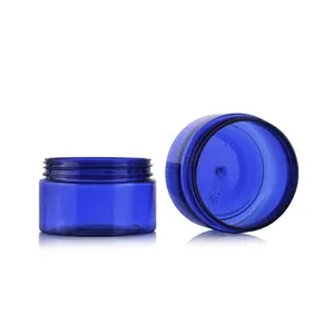 Empty cosmetics jars 100ML 200ML 250ml 300Ml PET Pot Jar Wide Mouth White Black Amber Blue Plastic Jar for Facial Scrub