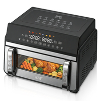 Friteuse à air RAF R.5004 11L avec 2200W de puissance totale, 600W de puissance inférieure, cavité intérieure en métal, fenêtre transparente pour poulet rôti et plats familiaux