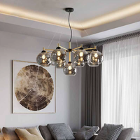Lustre en verre moderne, luminaire suspendu pour la décoration de la maison, salon, salle à manger, lampe suspendue