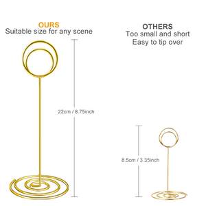 Forme de cercle avec base en spirale porte-cartes de numéro de Table porte-photo supports Place papier Menu Clips - Product Image 4