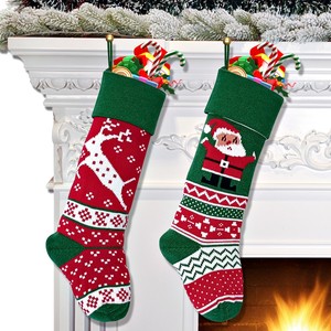 Chaussettes <span class=keywords><strong>de</strong></span> <span class=keywords><strong>Noël</strong></span> suspendues en tricot rouge et vert <span class=keywords><strong>de</strong></span> 48 cm, chaussettes <span class=keywords><strong>de</strong></span> <span class=keywords><strong>Noël</strong></span> pour <span class=keywords><strong>cheminée</strong></span>, décoration <span class=keywords><strong>de</strong></span> fête <span class=keywords><strong>de</strong></span> <span class=keywords><strong>Noël</strong></span> - Product Image 1