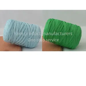 Hand-Woven T-Shirt Yarn Bag Made from 100% Recycled Cotton Features DIY Flower Yarn Durable and Stylish