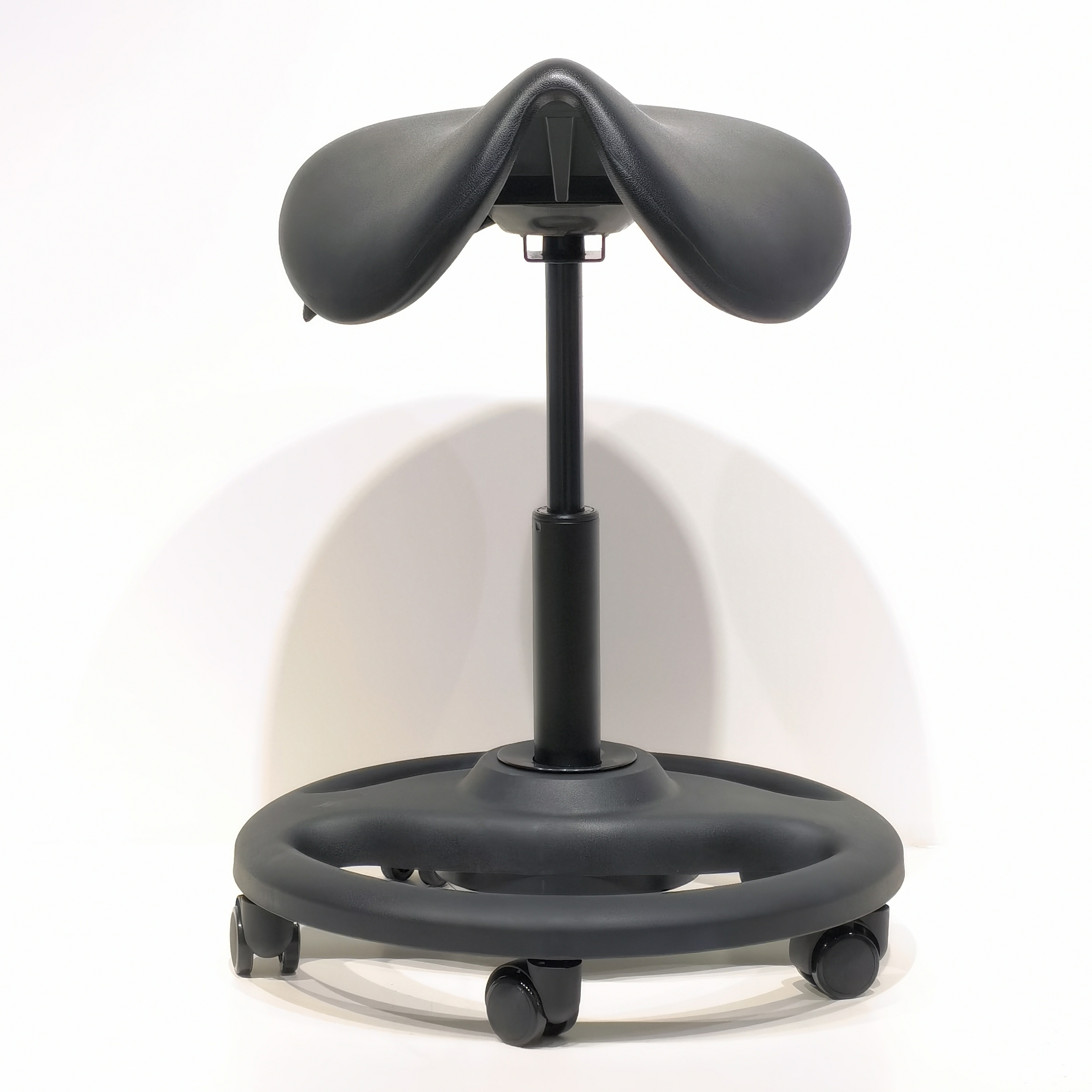 Прямая Заводская поставка 360, вращающиеся стулья-сидения из искусственной кожи с регулируемым седлом