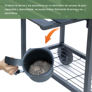 Multifunctional Patio Barbecue Grill Charcoal Smoke Grill With Trolley And Side Shelf For Outdoor Cooking - Product Image 3