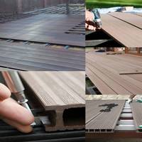 Plancher de terrasse en bambou tissé en composite carbonisé, antidérapant et populaire
