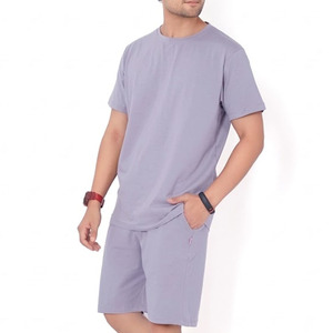 Wholesale Summer Wear New Arrival Men Short Sleeve T Shirt And Shorts Sets Breathable Clothing Solid Color Mens T Shirts Sets - Product Image 4