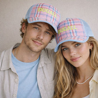 Nuovo Arrivo Cappello Trucker in Paglia Intrecciata con Fantasia a Quadri, Leopardo e Pois, Visiera Curva, Logo Personalizzabile, Cappellino Snapback in Rete per Ingrosso