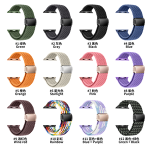 สายนาฬิกาข้อมือแบบถักไนลอน RYB สำหรับ Apple Watch Series 9 8 SE สายรัดข้อมือแบบยืดหยุ่นสำหรับเล่นกีฬา สำหรับ IWatch Ultra - Product Image 6