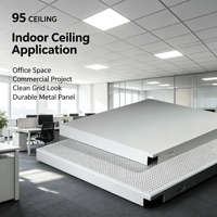 Panneaux de plafond en aluminium ignifuges de classe A pour les projets de systèmes suspendus en grille T pour les halls et couloirs de supermarchés