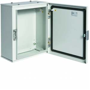 FL104A Personalizzabile con armadio in acciaio Hagers da parete con porta liscia H350 W300 D160 Orion Plus - Product Image 1