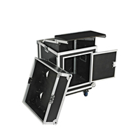 10 espace Rack D'ampli 10U Supérieure Inclinée DJ Mélangeur Route Flight Case avec roues