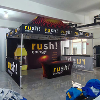 Auvent publicitaire 3x3m avec drapeau de plage, tente pliante personnalisée pour salon professionnel