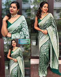 Good Quality Saree Indian Latest Banarasi Soft Silk Saree for Wedding <b>and</b> Party Wear at Wholesale Price From Indian Manufacturer - Product Image 4