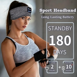 Bandeau audio Bluetooth 6.0 <span class=keywords><strong>pour</strong></span> la musique, le sommeil et le sport, avec écouteurs intégré<span class=keywords><strong>s</strong></span>, bandeau anti-transpiration <span class=keywords><strong>pour</strong></span> activité<span class=keywords><strong>s</strong></span> sportives en extérieur et protection oculaire <span class=keywords><strong>pour</strong></span> le sommeil - Product Image 1