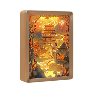 Art <span class=keywords><strong>chinois</strong></span> de haute qualité modèle Guo Huang cadre d'art mural décoratif 3D découpes de papier boîte à lumière décoration de veilleuse LED - Product Image 3