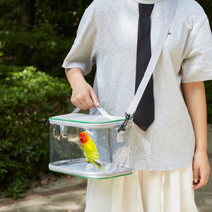Cage <span class=keywords><strong>de</strong></span> transport transparente, ventilée et légère pour oiseaux, à porter à l'épaule, adaptée aux perroquets et aux petits oiseaux, pour les voyages en extérieur, produits pour animaux <span class=keywords><strong>de</strong></span> compagnie - Product Image 3