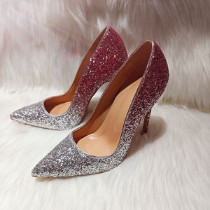 12cm <b>pink</b> Sequins Gradual Silver Shallow mouth High Heels Temperament <b>Wedding</b> <b>Shoes</b> Thin Heels Women <b>Shoes</b> High end sexy height - Product Image 1