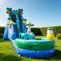 Toboggan aquatique gonflable commercial géant pas cher pour jardin avec piscine, toboggan aquatique gonflable extérieur pour enfants plus grands