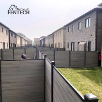 Fentech precios de cercado de jardín de aluminio para exteriores poste de aluminio paneles de valla de listones WPC valla de privacidad con listones horizontales