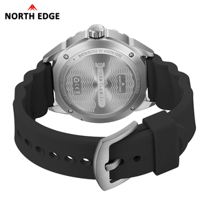Reloj de Buceo NORTH EDGE TRITON-TI de Titanio y Acero Inoxidable, Solar, de Lujo, Unisex, Resistente al Agua 5BAR, con Correa de Silicona 180+ - Product Image 5