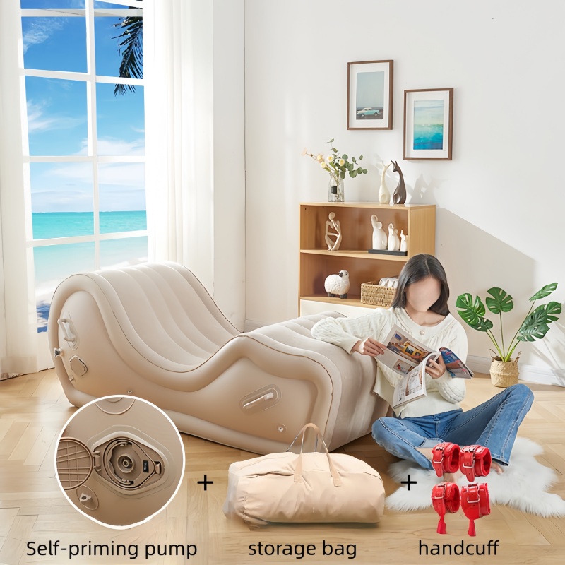 White sofa-Built-in air pump storage bag handcuffs