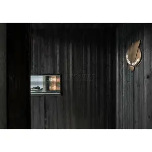 rustic modern design nordic dark black carbonized interior decorative solid wood wall plank paneling