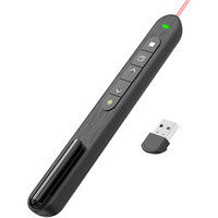 Télécommande de présentation sans fil 2,4 GHz avec portée de 10 m, pointeur laser portable pour PowerPoint