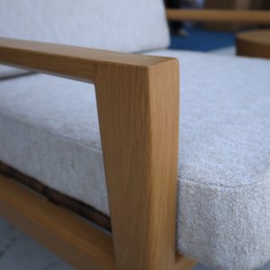 Sofá Individual Moderno para Interiores y Exteriores, Sillón de Ratán con Acabado de Madera y Aluminio, Cojín Impermeable para Sala de Estar y <span class=keywords><strong>Terraza</strong></span>, Venta al Por Mayor - Product Image 5