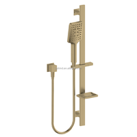 Colonne de douche de luxe en acier inoxydable avec pommeau de douche à jet de brume, flexible, kit de garniture de douche, ensemble de douche pour hôtel, pommeau de douche à jet de brume
