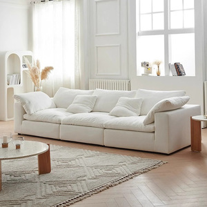 Conjunto <span class=keywords><strong>de</strong></span> sofá nórdico moderno, sofá <span class=keywords><strong>de</strong></span> tela crema, sofá <span class=keywords><strong>de</strong></span> algodón y lino, <span class=keywords><strong>módulo</strong></span> combinado <span class=keywords><strong>de</strong></span> sofá para sala <span class=keywords><strong>de</strong></span> estar - Product Image 2