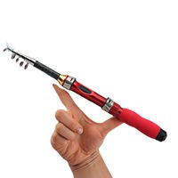 Canne à pêche télescopique portable en fibre de carbone, 1m, 1.2m, 1.5m, poignée confortable, action lente, pour pêche sur glace et en lac