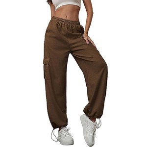 <span class=keywords><strong>Pantaloni</strong></span> Cargo <span class=keywords><strong>da</strong></span> <span class=keywords><strong>Donna</strong></span> Primaverili Stile Hip Hop, Larghi <span class=keywords><strong>con</strong></span> Coulisse e <span class=keywords><strong>Vita</strong></span> Elastica, Tinta Unita, per Jogging, Loungewear e Sport Casual - Product Image 2