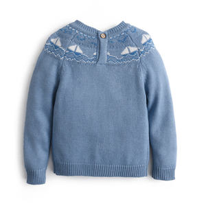 Otoño Invierno bordado suave niños prendas de punto patrón azul niños suéter de punto bebé <span class=keywords><strong>Boutique</strong></span> niño ropa - Product Image 3