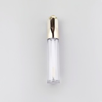 Tube de gloss à lèvres rond avec grande brosse, capuchon en losange irrégulier, emballage cosmétique personnalisé